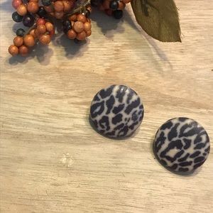 Round Cheetah Print Earrings